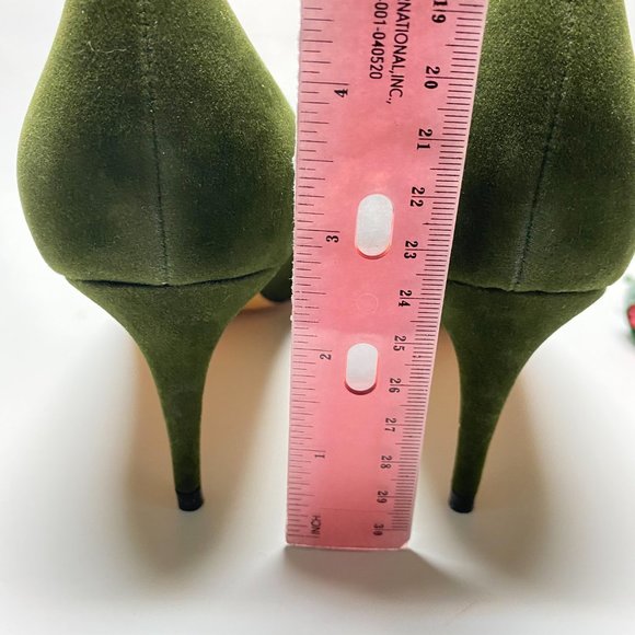 FSJ Pointed Toe Mid Stiletto Heel Slip On Pumps - Picture 4 of 5